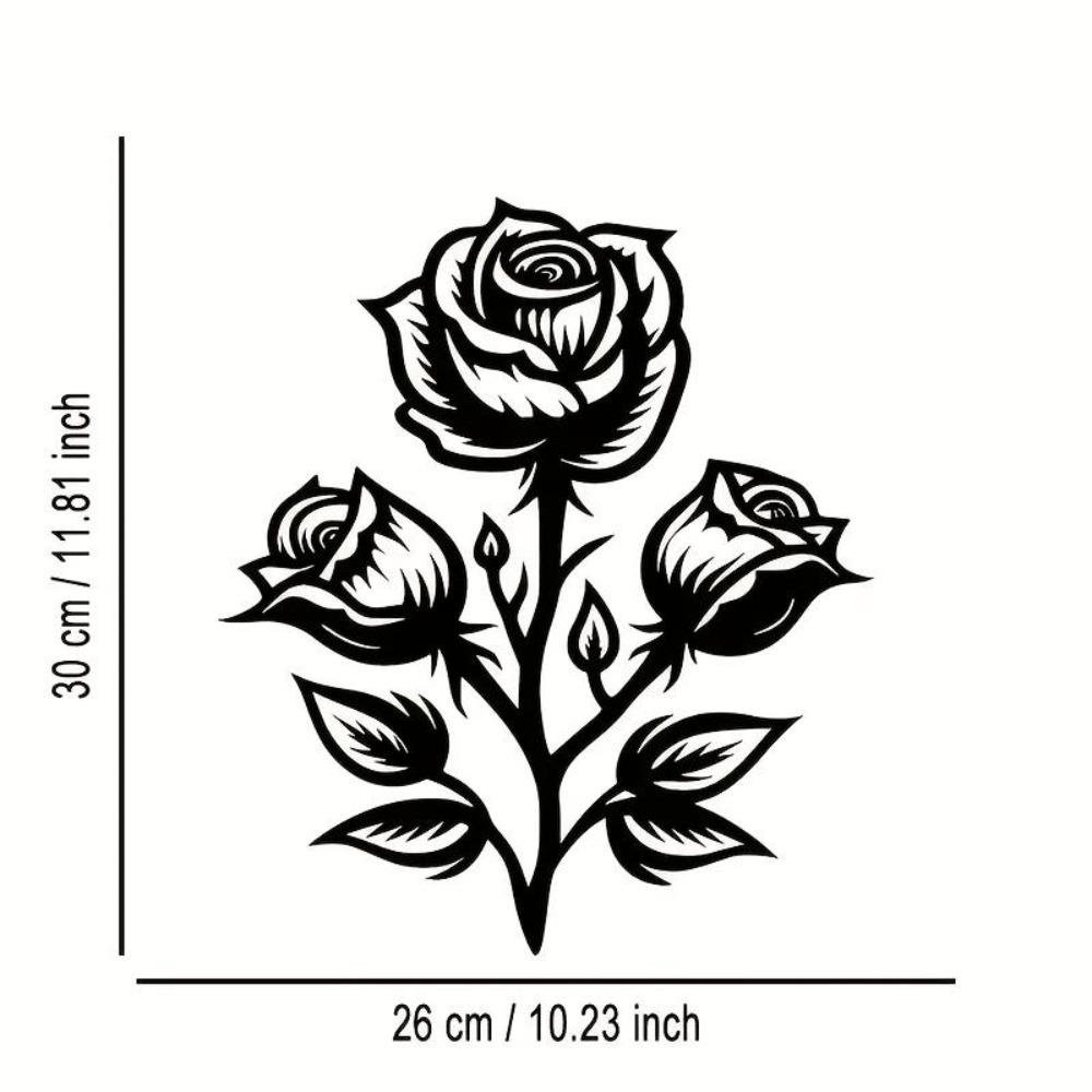 Laser Cut Rose Metal Wall Art Modern Home Office Decor Premium Craft Sign