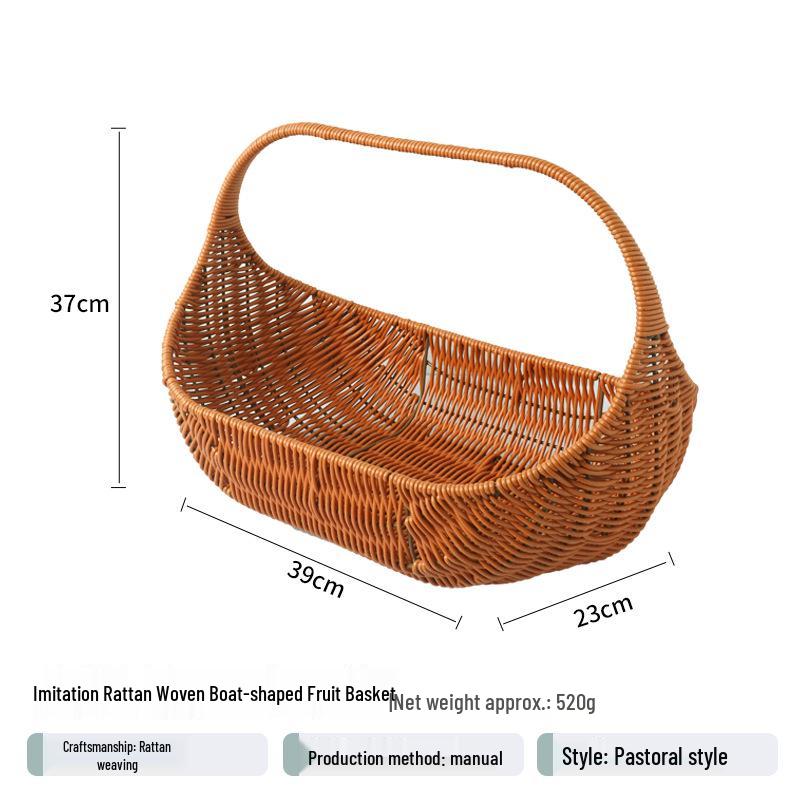 Cross-Border Hand-Woven Imitation Rattan Handbag and Easter Flower Basket