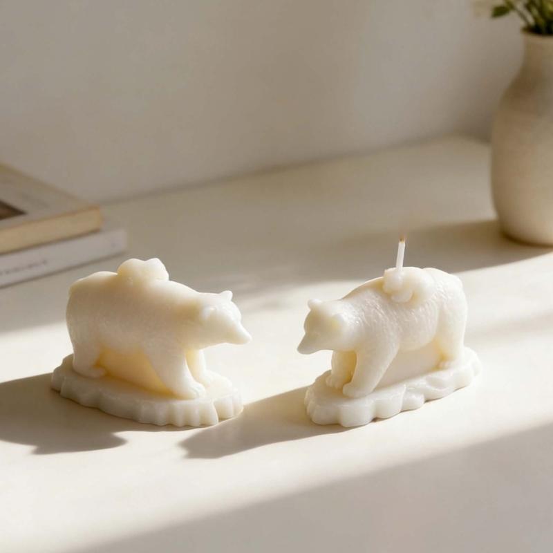 Food Safe Silicone Candle Mould Featuring Lifelikes Mother Northern Bear Designs
