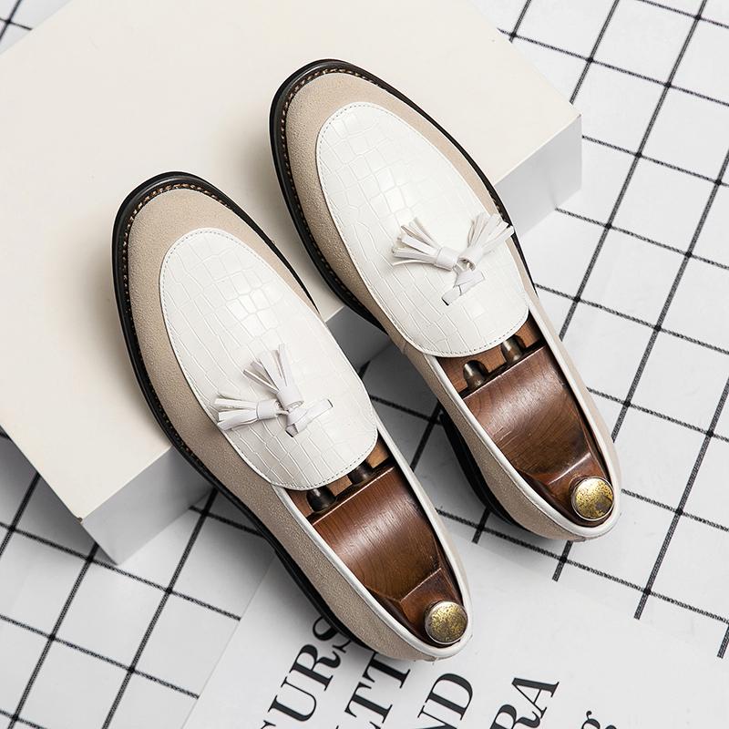 Ungdom Senaste Trenden Herr Casual Läderskor Märke Oxfords Körskor Loafers Moccasins Finskor Herr Tofsar Läderskor
