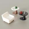 Handmade Mini Dollhouse Table & Sofa Ornament with DIY Coffee Cup & Spoon Accessories