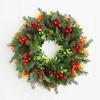 1PC Christmas Wreath 40CM Decorations Flower Christmas Wreath With Pinecones Berries Christmas Door Wall Decoration Garlands