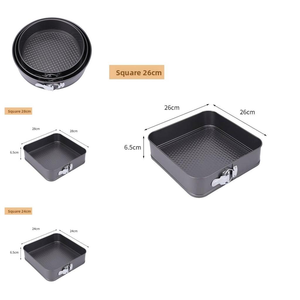 Round And Square Cake Molds Carbon Steel Nonstick Detachable Bottom For Commercial Baking
