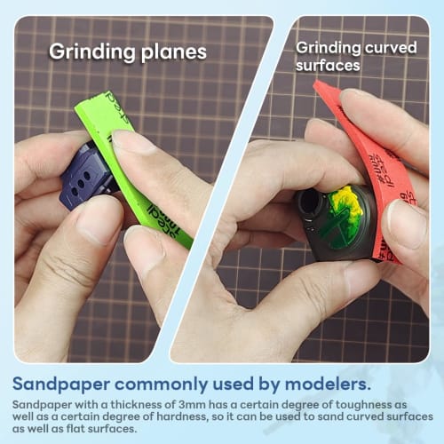 stedi Sanding Sponge for Model Gundam Building, 3mm, Hobby Model Tool, Hand Sanding Block, Waterproof, Wet/Dry, Reusable, #1000, #1200, #1500 Grit San