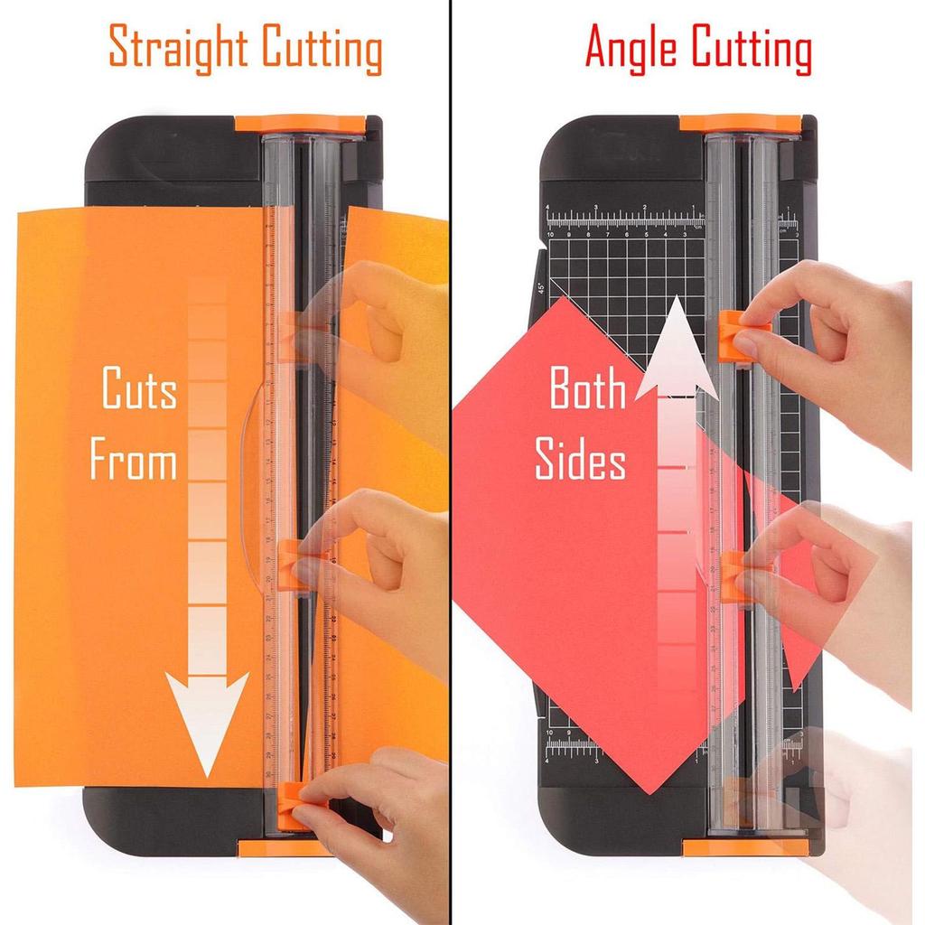 A4 Paper Cutter 12 Inch Titanium Paper Trimmer Scrapbooking Tool with Automatic Security Safeguard and Side Ruler for Craft Paper, Coupon, Label