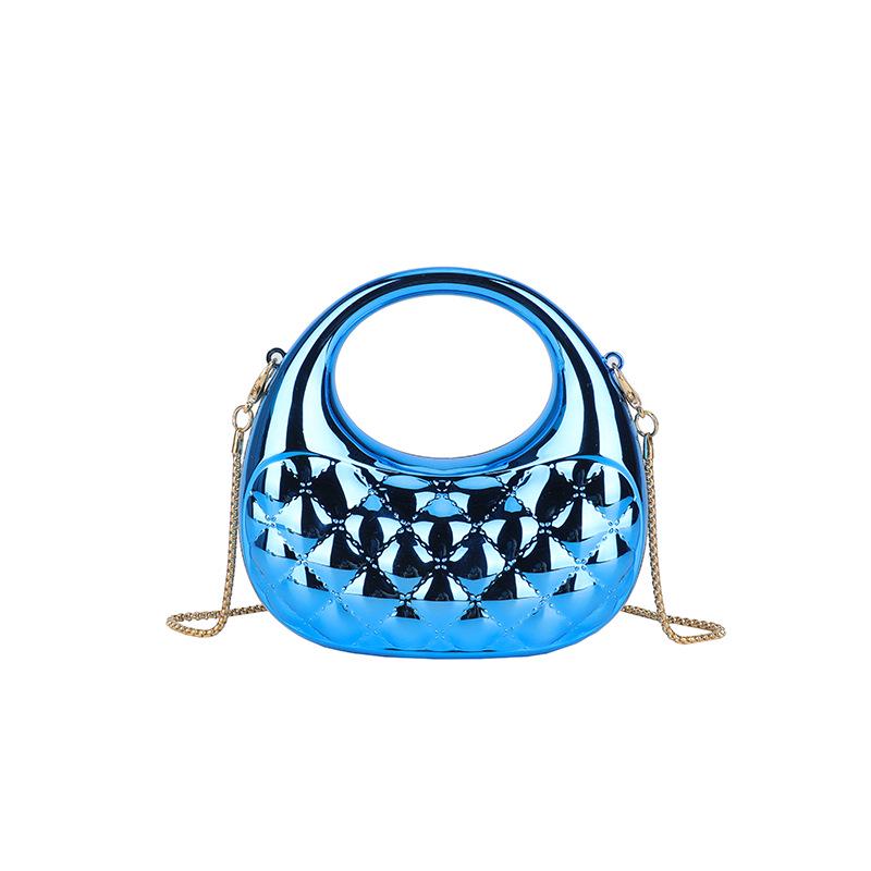 Niche Design Argyle Women's Textured Chain Shoulder Bag with Mini Lipstick Coin Purse