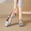 Silver Bag Head Slippers New Summer French Thick Heel Half Slippers