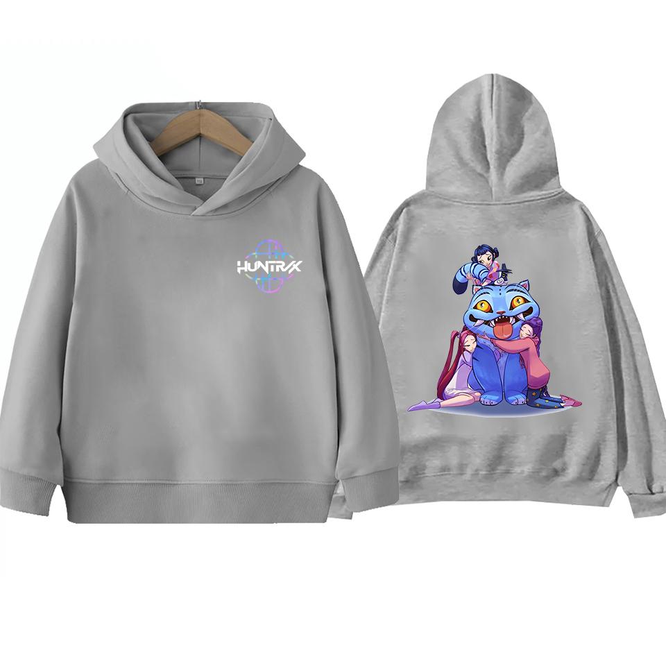 KPop Demon Hunter Rumi Derpy Cartoon Girls Boy Hooded Sweatshirt Warm Children's Korean Wave Fashion Casual Tops Casual Clothing