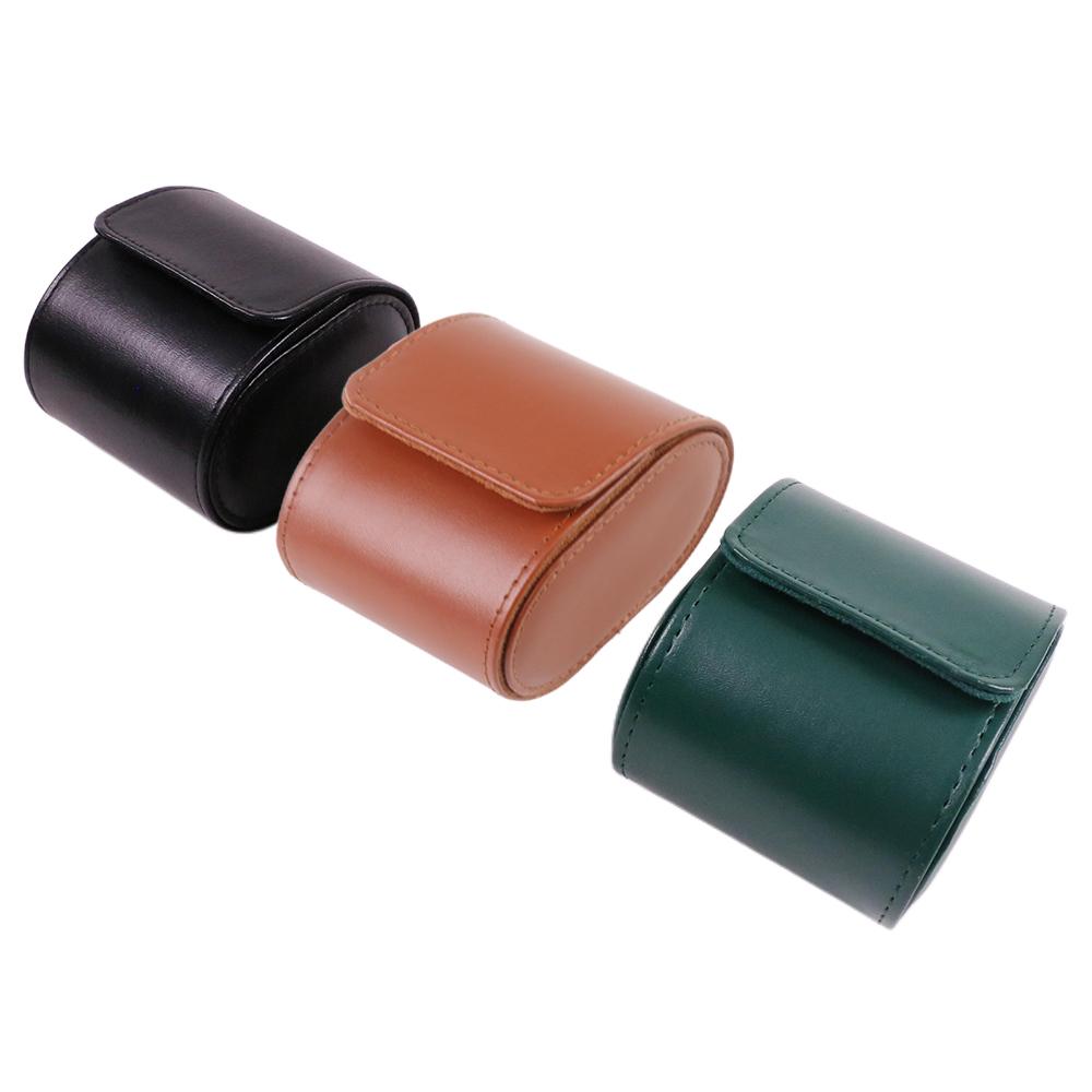 Luxury Wholesale PU Leather Portable Single Watch Travel Roll Organizer Packing Leatherette Storage Case Box Packaging