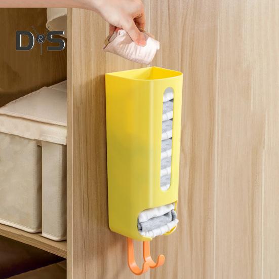 Plastic Bag Holder Wall Mounted Sock Underwear Organizer Grocery Bag Dispenser Cartoon Duck Design Underwear Storage Box for Wardrobe Cabinet Bedroom