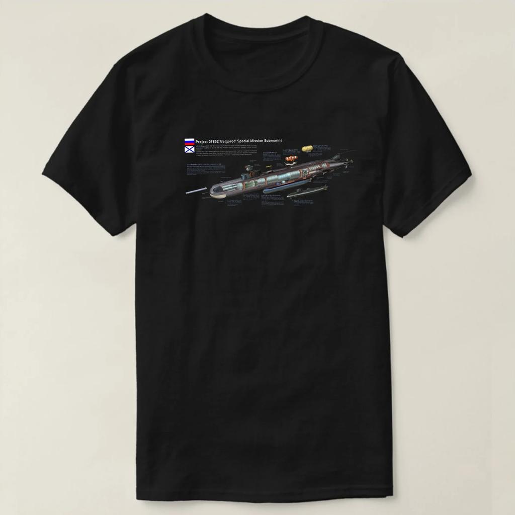 Russian Navy Project 09852 Belgorod Special Mission Nuclear Submarine T Shirt 100 Cotton Short Sleeve ONeck Casual Tshirt