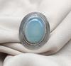 Blue Chalcedony 925 Sterling Silver Ring: Handmade Boho Gemstone Jewelry