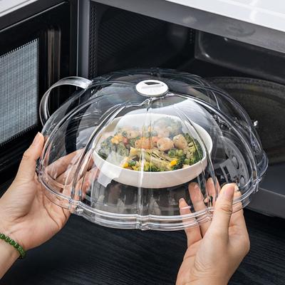 Coperchio per forno a microonde, resistente al calore, con manico trasparente per alimenti, con paraspruzzi, senza BPA, per alimenti