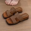 Korean Lazy Style Toe-Open Thick Bottom Slippers Women's Summer New Ladies Retro Personality Outdoor Soft Bottom Beach Sandals