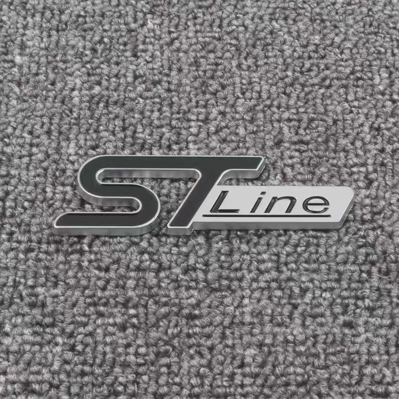 3D Metal STLine STTurbo Logo Emblem Decal Front Grill Fender Side Badge Sticker for  Kuga Fiesta Mondeo and Other Automobile Brands
