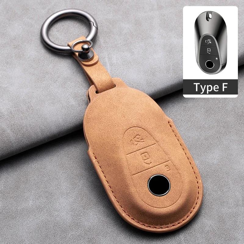 Car Key Cover for Mercedes Benz A C E S G Class GLC CLE CLA W177 W205 W213 W222 X167 AMG Leather Car Key Protective Cover