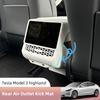 Rear Air Outlet Kick Mat for Tesla Model Y Juniper 3 Highland Armrest Protective Cover Rear Screen Protector Frame Interior Acce