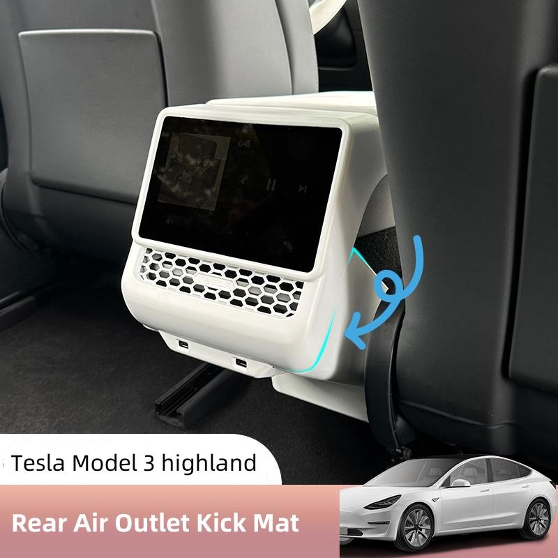 Rear Air Outlet Kick Mat for Tesla Model Y Juniper 3 Highland Armrest Protective Cover Rear Screen Protector Frame Interior Acce