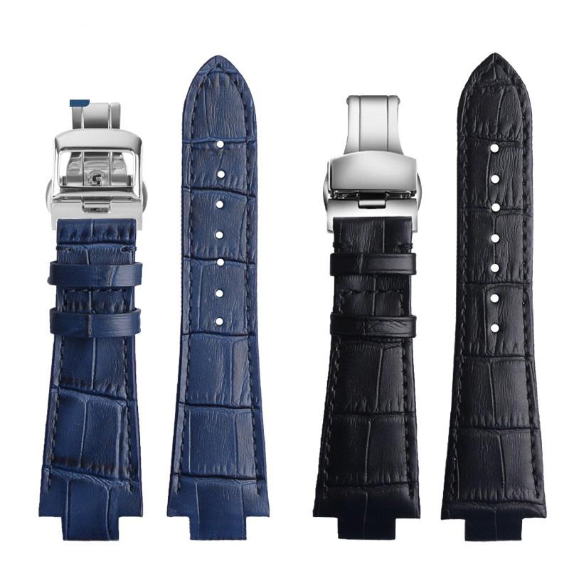 For MAURICE LACROIX AIKON Cowhide Men's Strap AI1018 Stainless Steel Metal Head Grain Crocodile Leather Bracelet 13MM Watch band