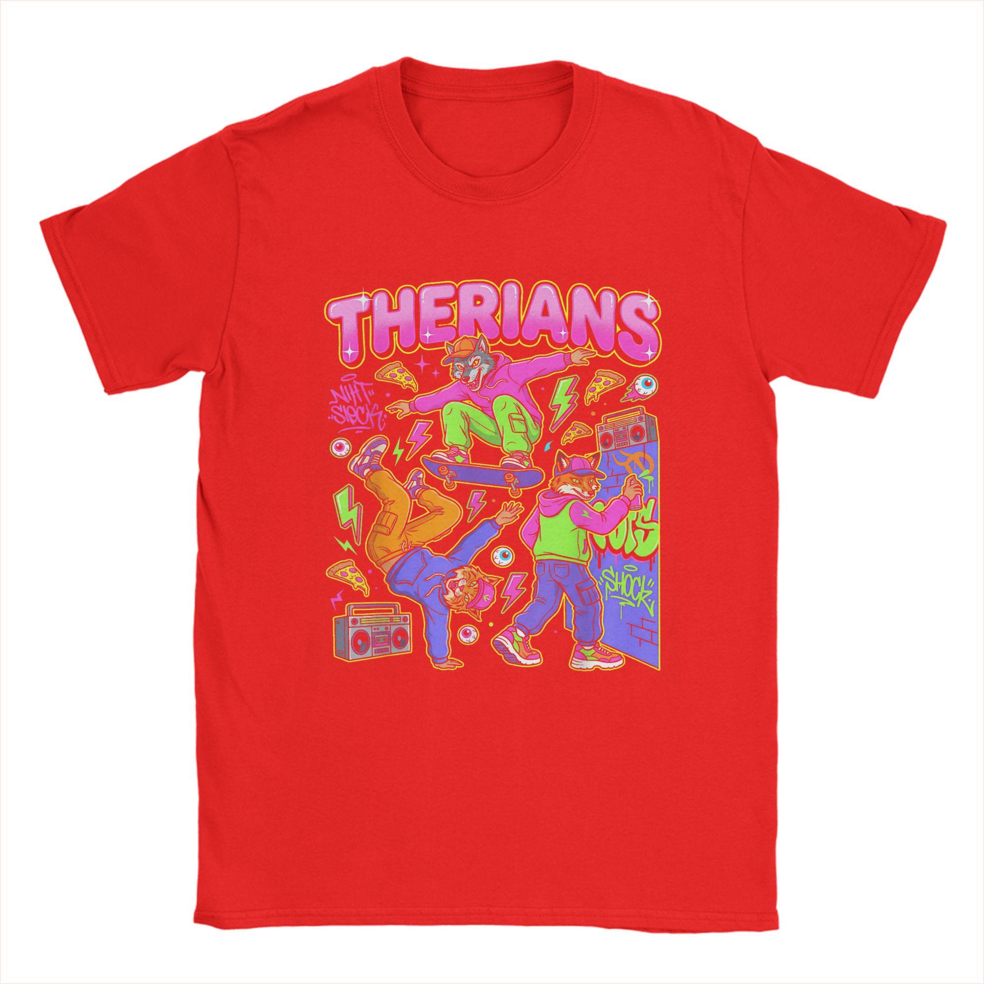

Therians Urban Street Art Skateboarding Breakdance Therian Unisexs T Shirts Tees Short Sleeve O Neck TShirt 100 Cotton Tops S