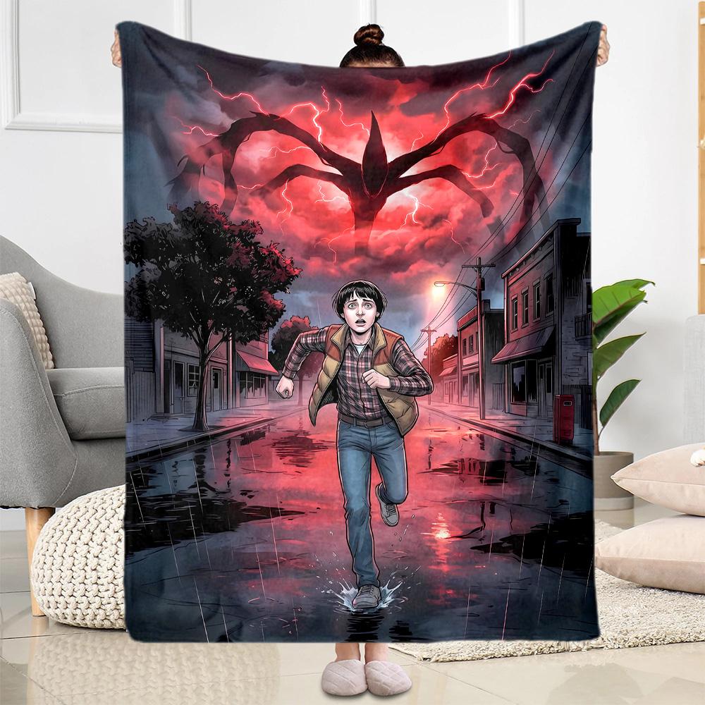Stranger Things Artwork Suitable Blanket for Offices, Travel, Living Rooms Also a Good Gift for Friends and Family Suitable for All Seasons.