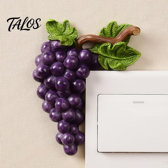 Decorative Switch Surround Fruit Wall Stickers, Creative Kitchen 3D Cute Waterproof Socket Decal Decor, Resin Children Room Sticker