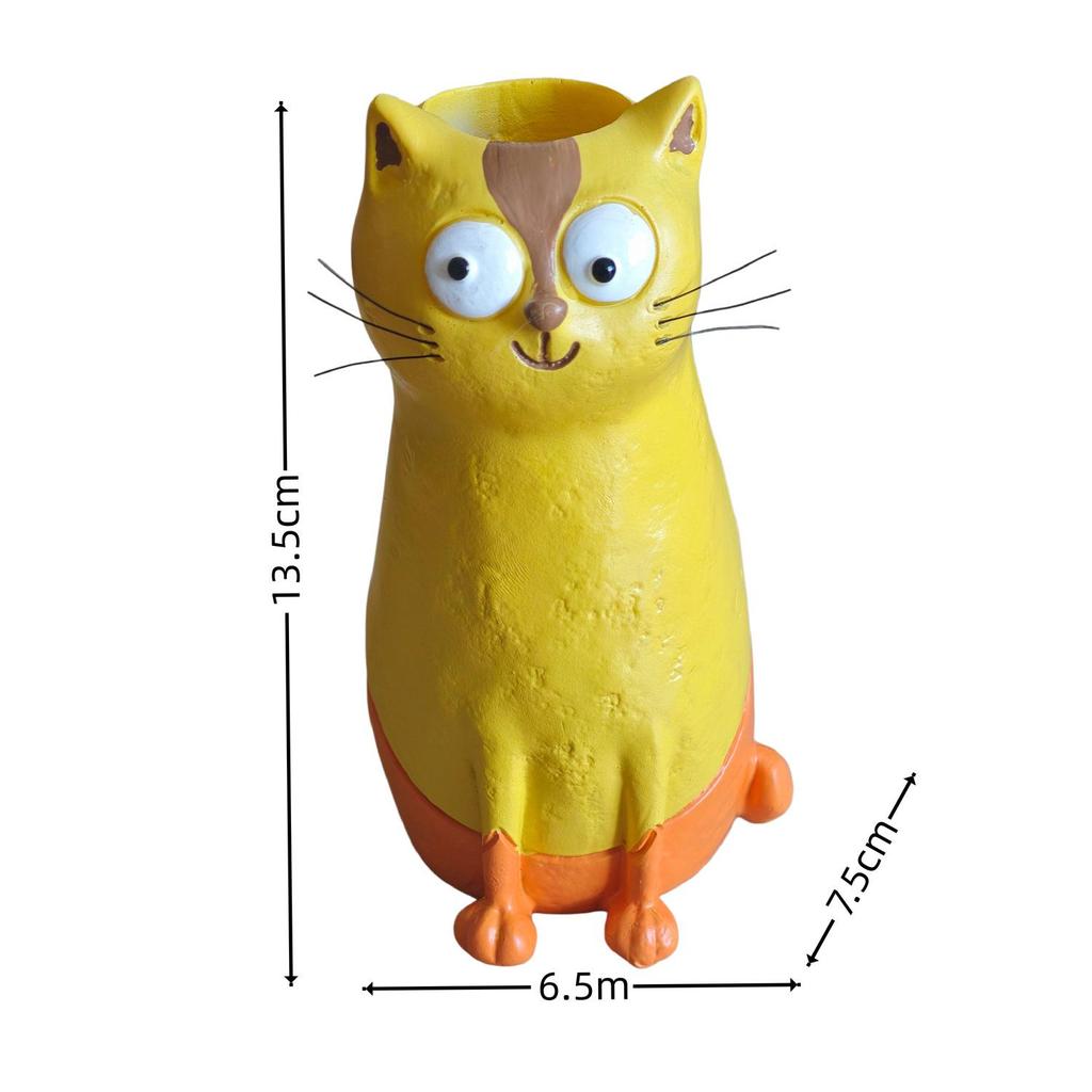 Cross-Border Creative Cat Flower Vase: Fun Eccentric Resin Ornament for Living Room Desktop.