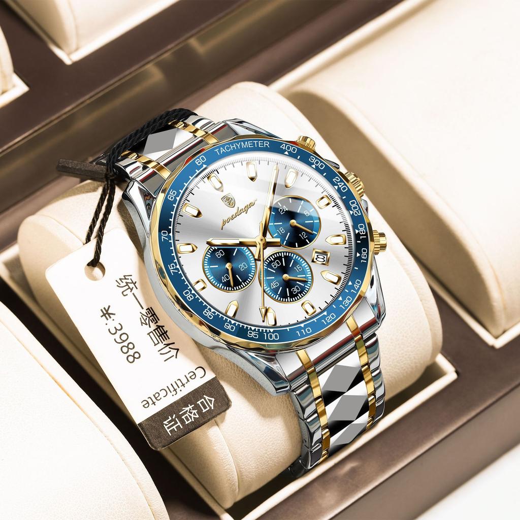 Waterproof Luminous Men'S Watch Multi-Function Quartz Watch