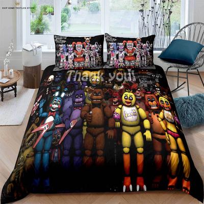Dunkles Spiel Cartoon-Druck Bettbezug Studentenwohnheim Kinderzimmer Bettwäsche-Set Bettbezug Kissenbezug 100% Polyester 3 Teile