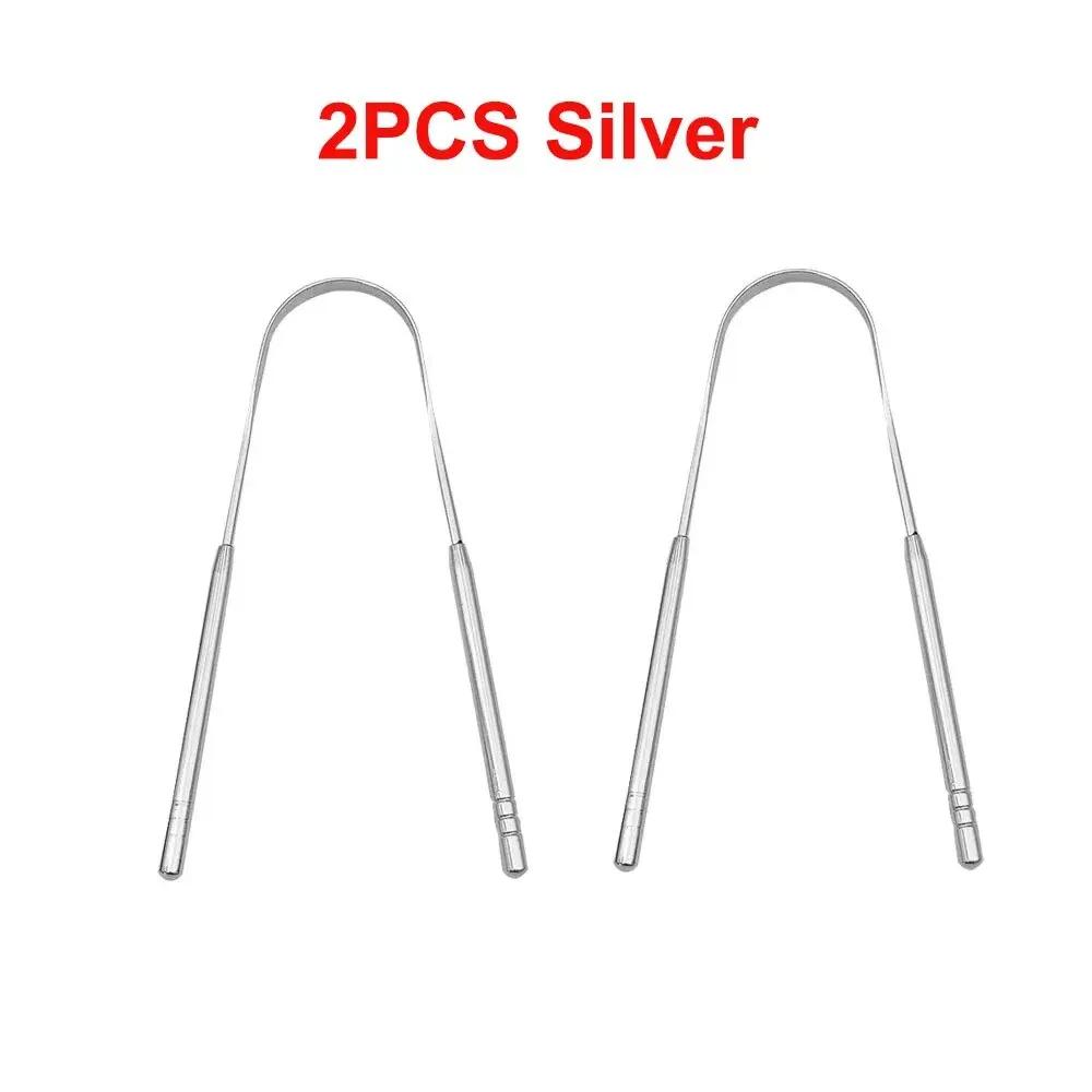 4 Colors U-Shaped Stainless Steel Tongue Scraper for Fresh Breath Oral Hygiene Coated Metal Cleaning Tool