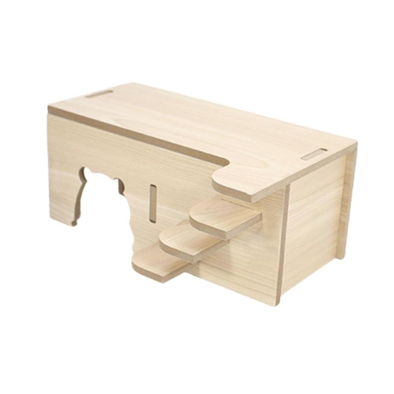 Wooden Hamster Hideaway Small Animal Play Huts Shelter Cave House for Mice and Dwarf Hamsters Cage Decoration