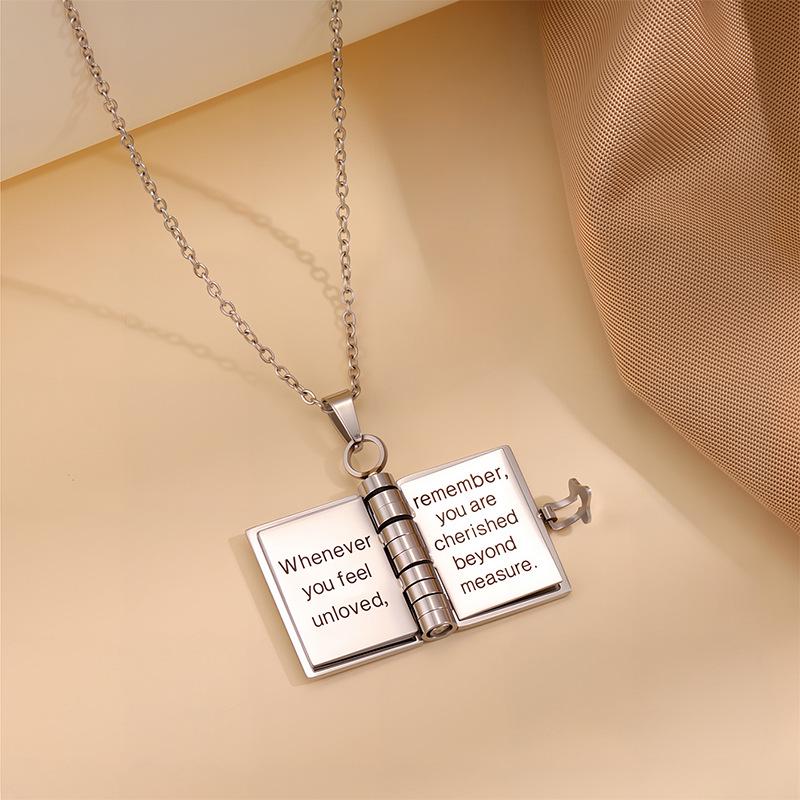 Platerowany 18-karatowym złotem Tytanowa Stal Naszyjnik z Kopertą Listu Miłosnego dla Córek - Odporny na Ścieranie Wisiorek