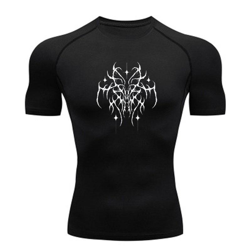 Men's Quick Dry Compression Athletic T-Shirt, Stylish Thorny
