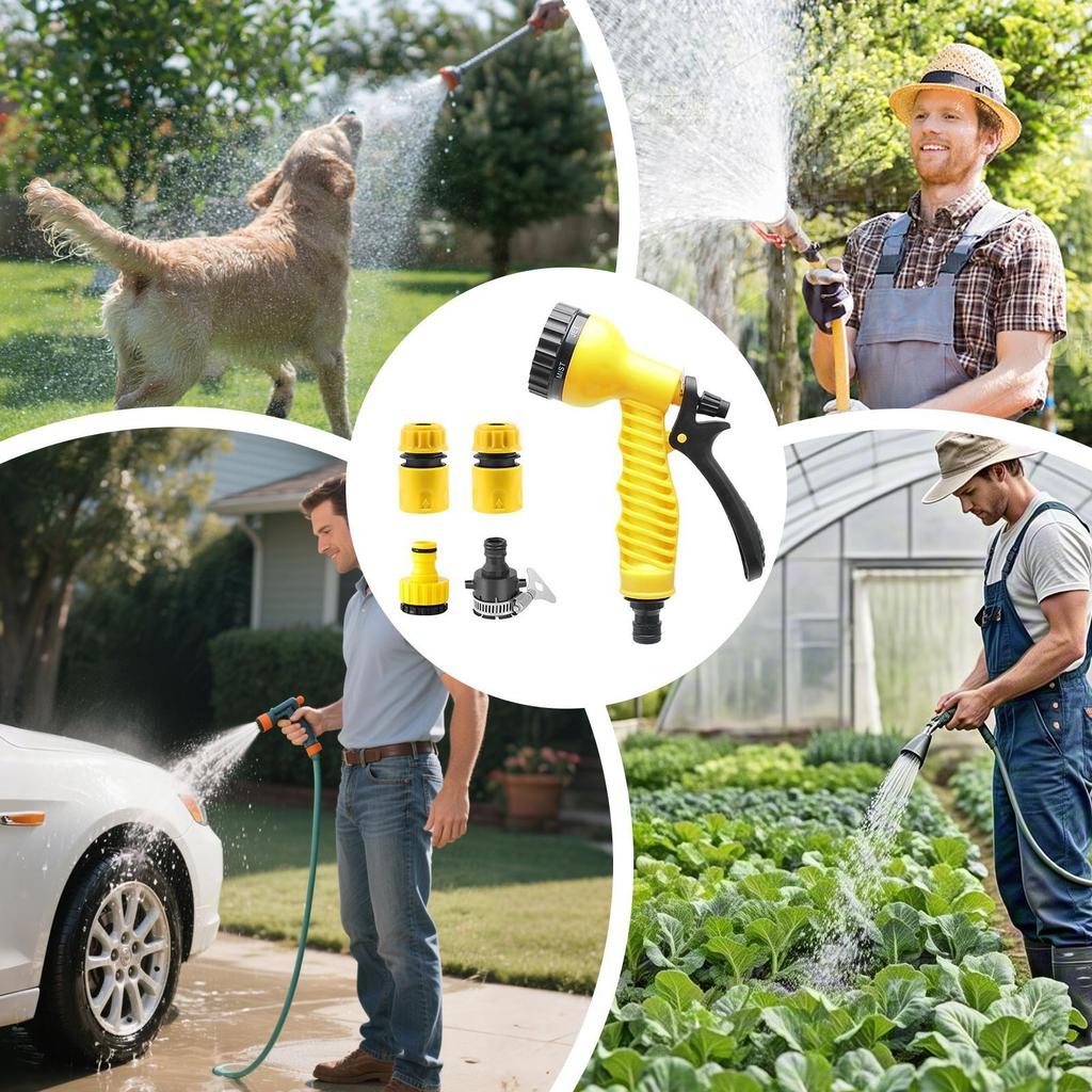 Garden Hose Nozzle Comfort Grip Gardening Accessories Hose Spray Nozzle For Lawn Outdoor Outside Yard Patio Car Wash Cleaning