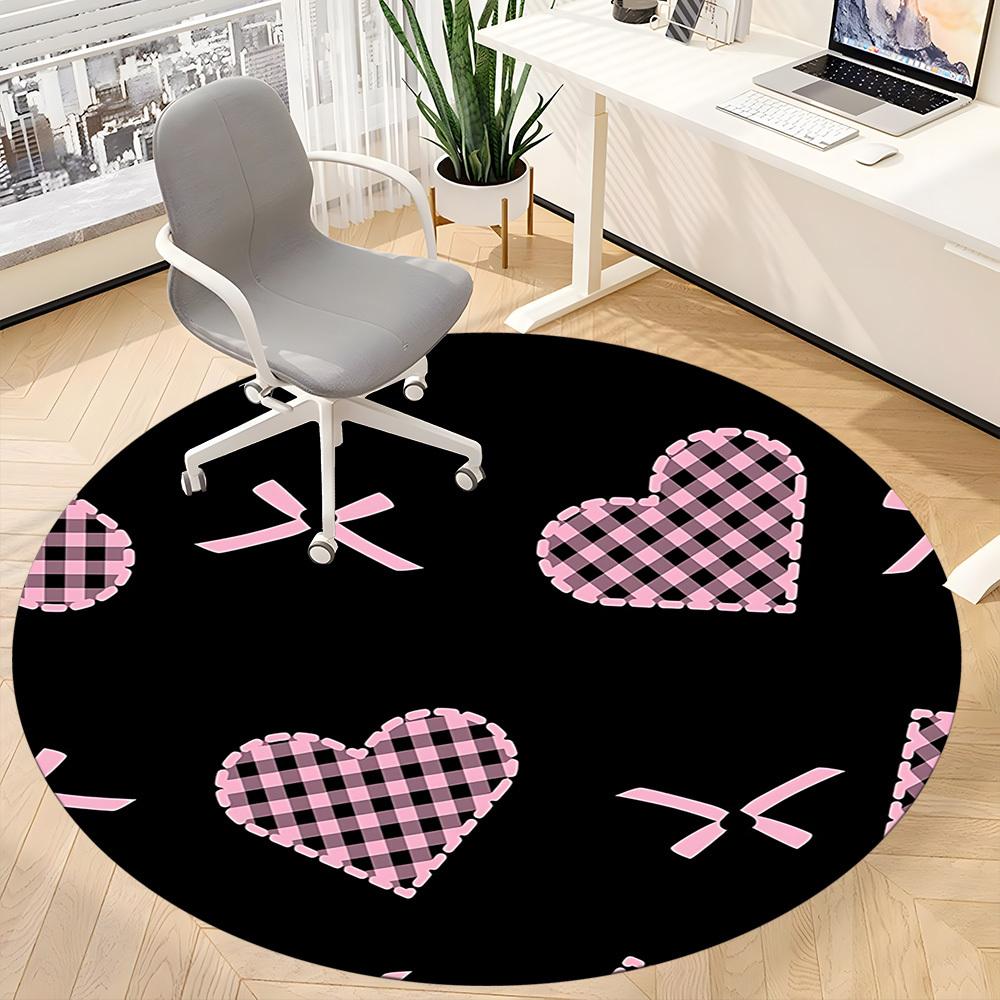 1pc Polka Dots Bows Chair Carpet for Office - Durable, Ideal for Chair Mats, Stylish & Functional Decorative Rug yy260130066