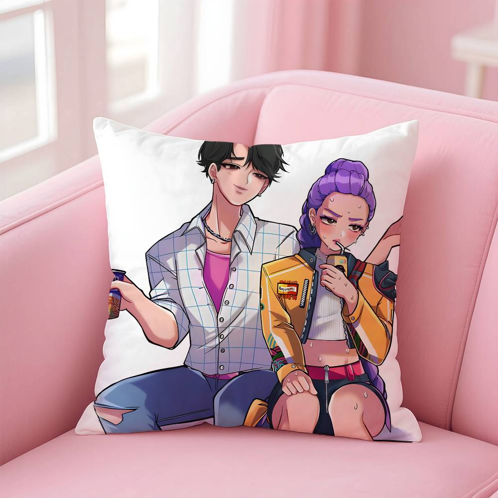KPop S-Saja B-Boys Pillow Case Pattern Printing Pillowcase Living Room Sofa Cushion Cover Bedroom Room Decor