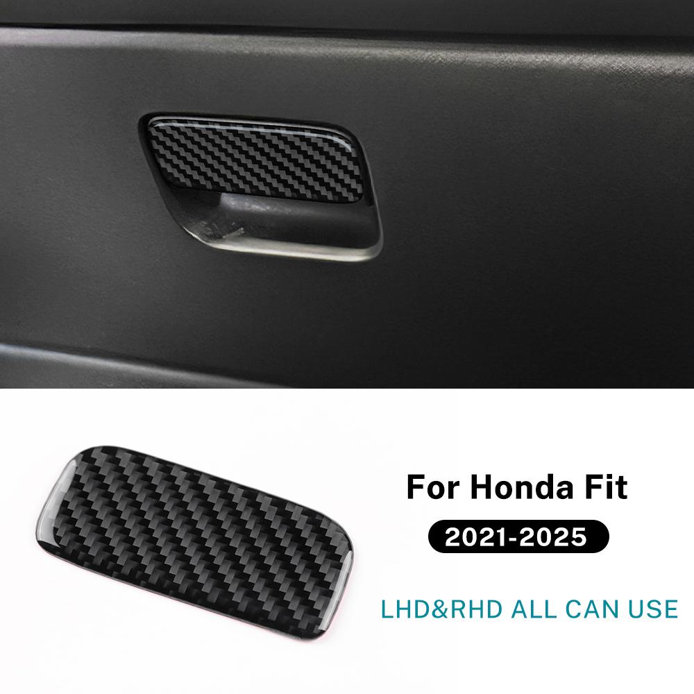 For Honda Fit    2024 2025 Real Soft Carbon Fiber LHD RHD Car Co-pilot Tool Box Switch Interior Trim Accessories