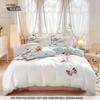 Three-Piece Pink Plum Blossom Brushed Duvet Cover Bedding Set - Custom Patterns Available