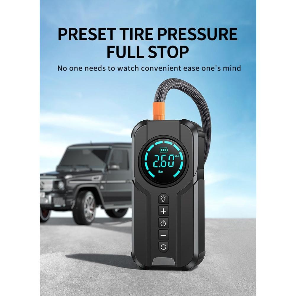 Jump Starter with Air Compressor 1000A 12V 150PSI 38.48Wh Car Battery Jump Starter 6.0L Gas and 3.0L Diesel Smart Jumper with Display and Emergency L