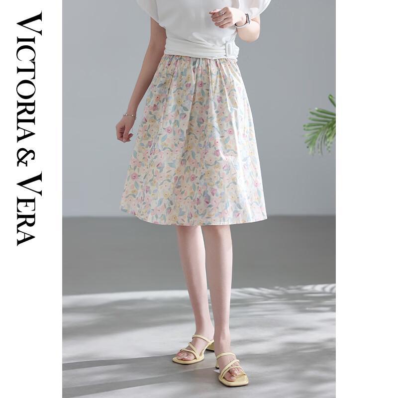

VICTORIA&VERA Floral High-Waist A-Line Skirt M
