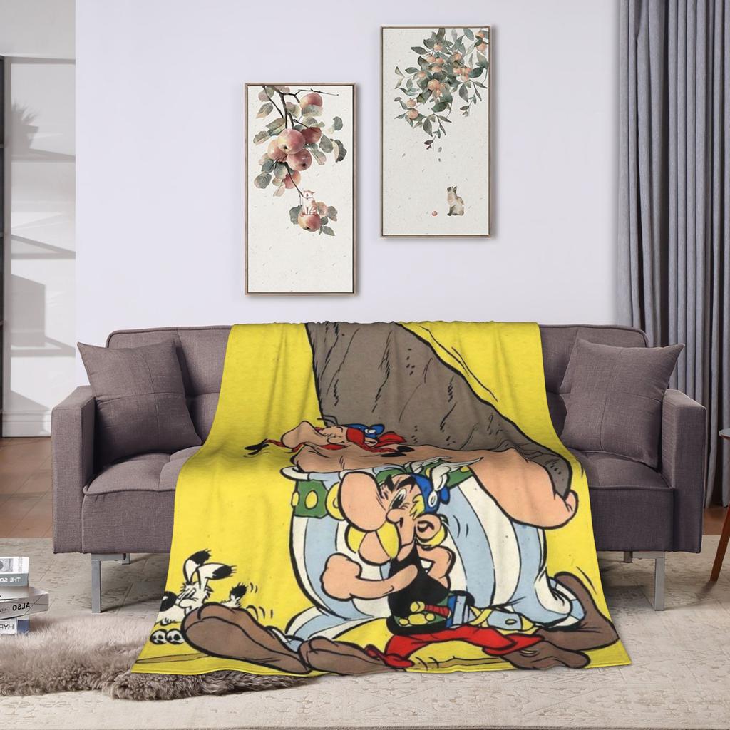 Asterix And Obelix Flannel Blanket Warm Soft Throw Blanket for Living Room Picnic Street Trend Bedspread Sofa Bed Cover
