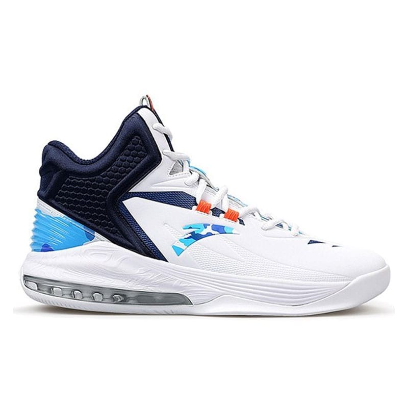 Stash X Anta Cushioning Slip Resistant And Abrasion Resistant Coverage High Top Basketball Shoes Men's White Blue 91931110-8