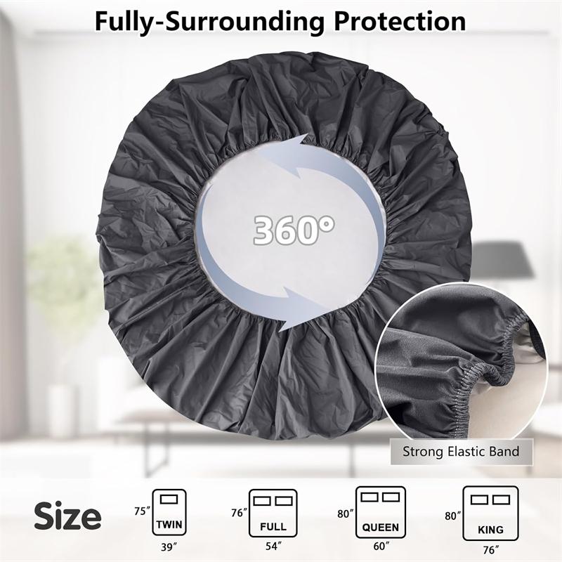 Waterproof Mattress Protector Soft Breathable Fitted Bed Cover, 18" Deep Pocket Noiseless Mattress Pad - Machine Washable, for Kids & Elderly