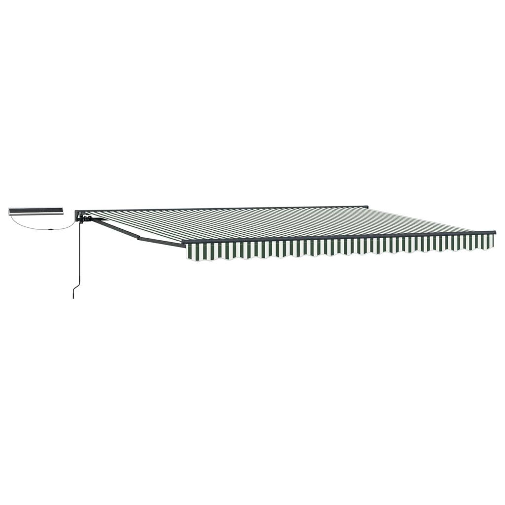 Electric Retractable Awning in Green White and Anthracite 4 x 3 m