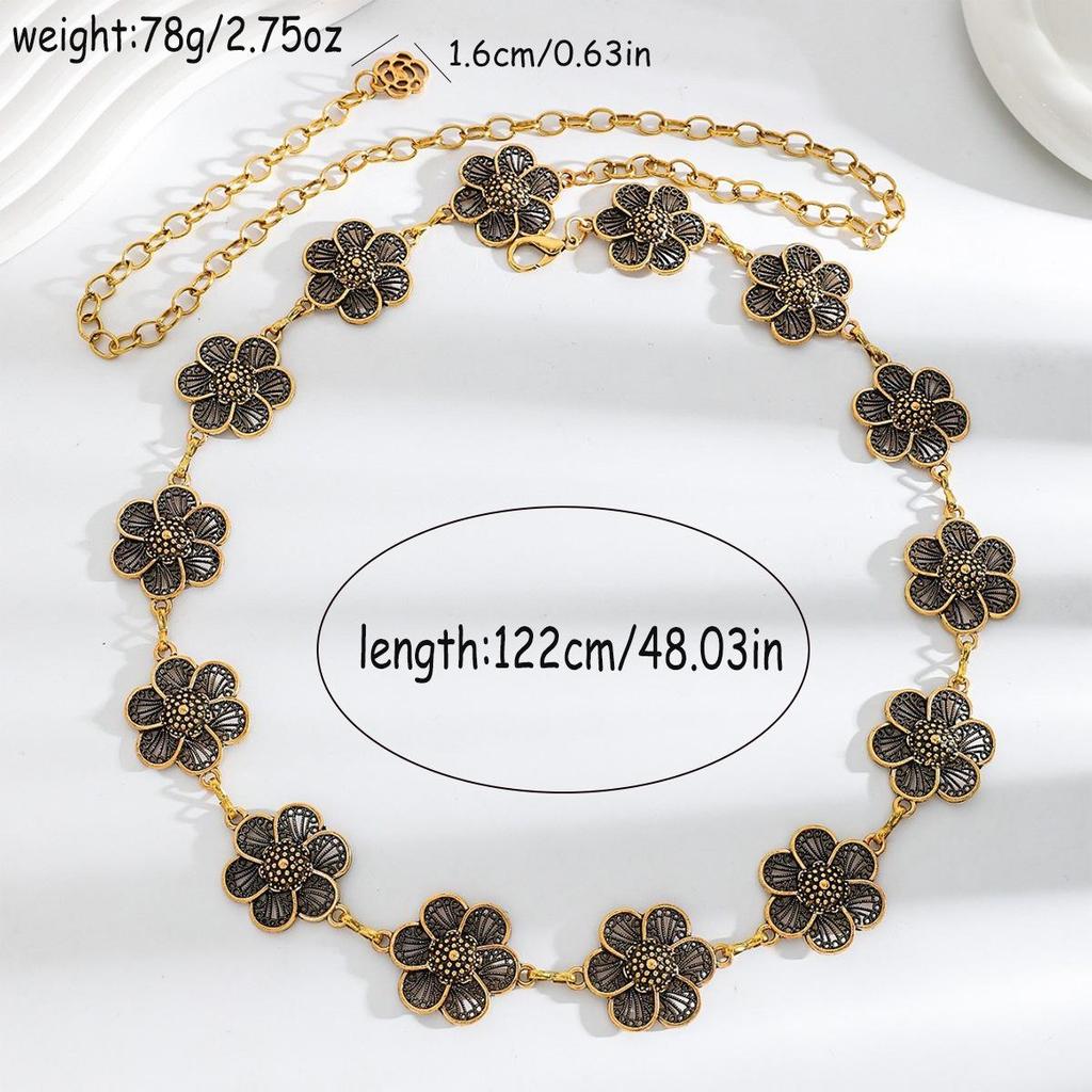 Bohemian Retro Metal Waist Chain for Women - Ethnic Style Body Jewelry