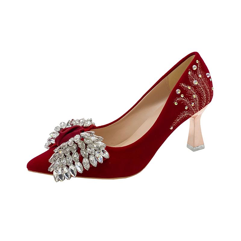 Fashion Beautiful High-heeled Wedding Shoes, Two Wear 2025 Spring and Autumn New Shoes