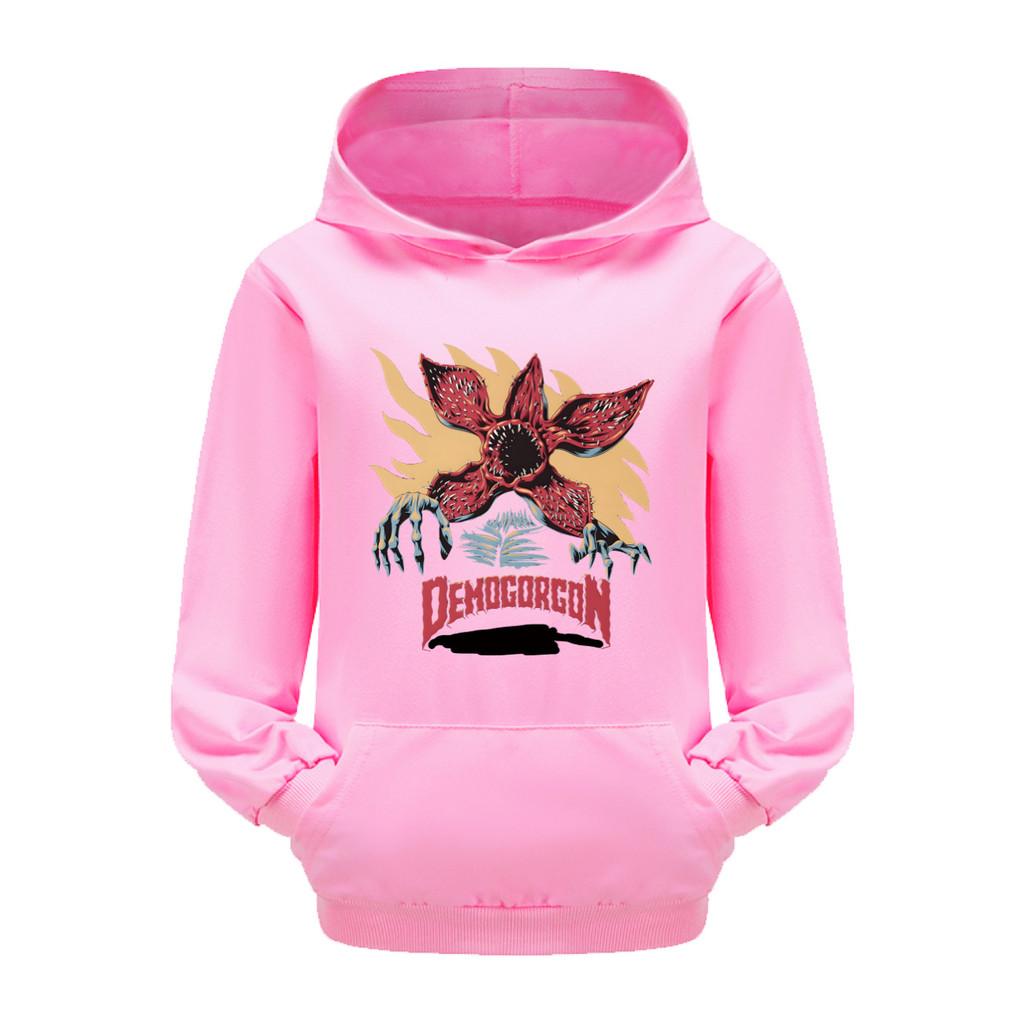 5385 Kinder Jungen Mädchen Stranger Aufdruck Lässiger Langarm-Hoodie Top