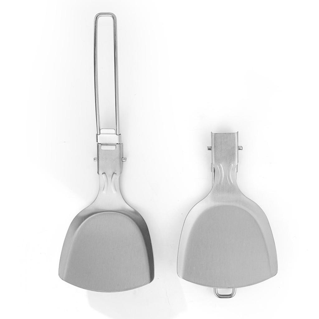 Folding Spatula Outdoor Camping Food Turner Spatula Portable Stainless Steel Spatula for Picnic Barbecue Travel