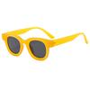 Classic Red Round Sunglasses with Vintage Design Square Frame Customizable Logo Gray or Yellow PC Frame Options