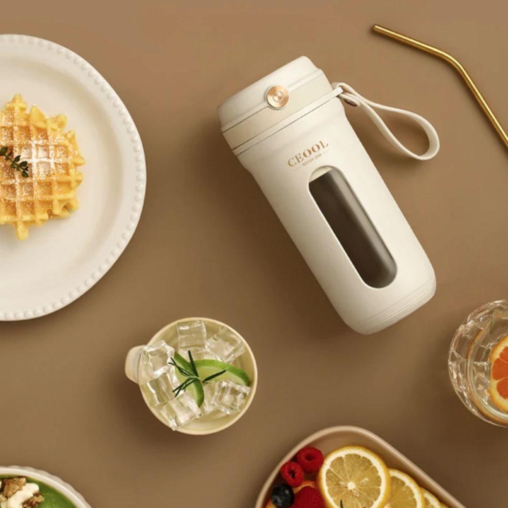 4/10 Blades Fruit Blender Cup with Detachable Straw Smoothie Maker Cup Ice Crusher  Office